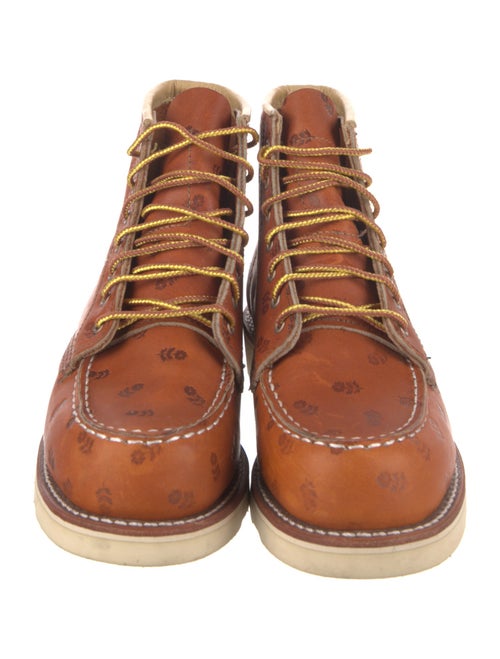 Red Wing Leather Floral Print Lace-Up Boots