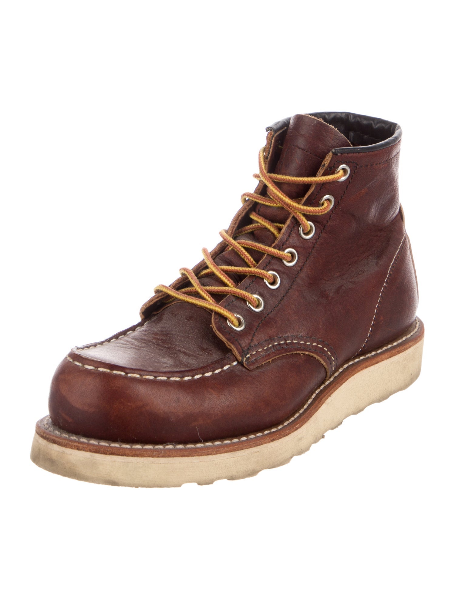 Red Wing Leather Colorblock Pattern Lace-Up Boots
