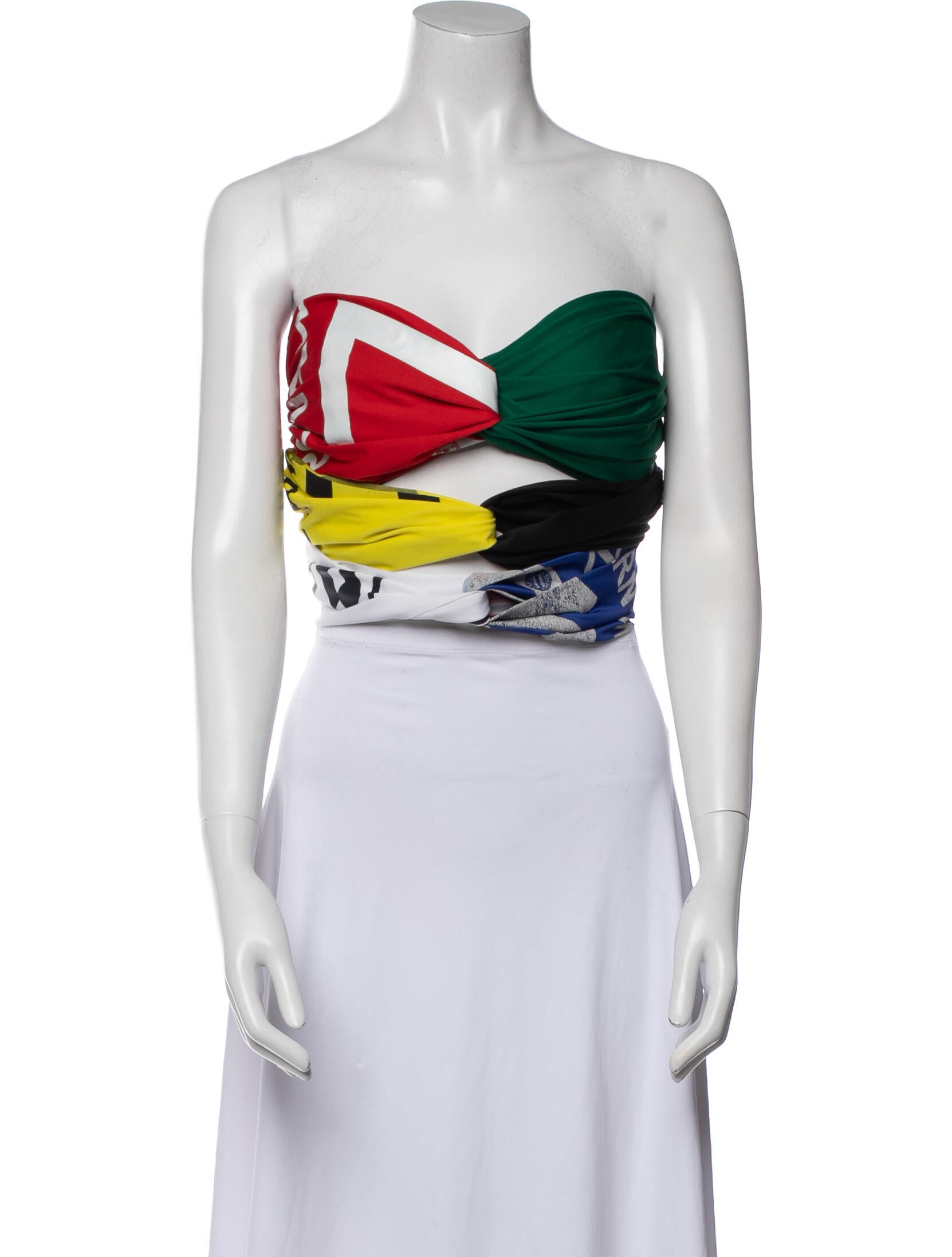 Renata Brenha Printed Strapless Crop Top