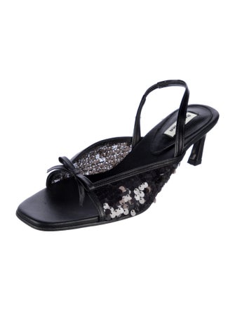Reike Nen Leather Sequin Embellishments Slingback Sandals