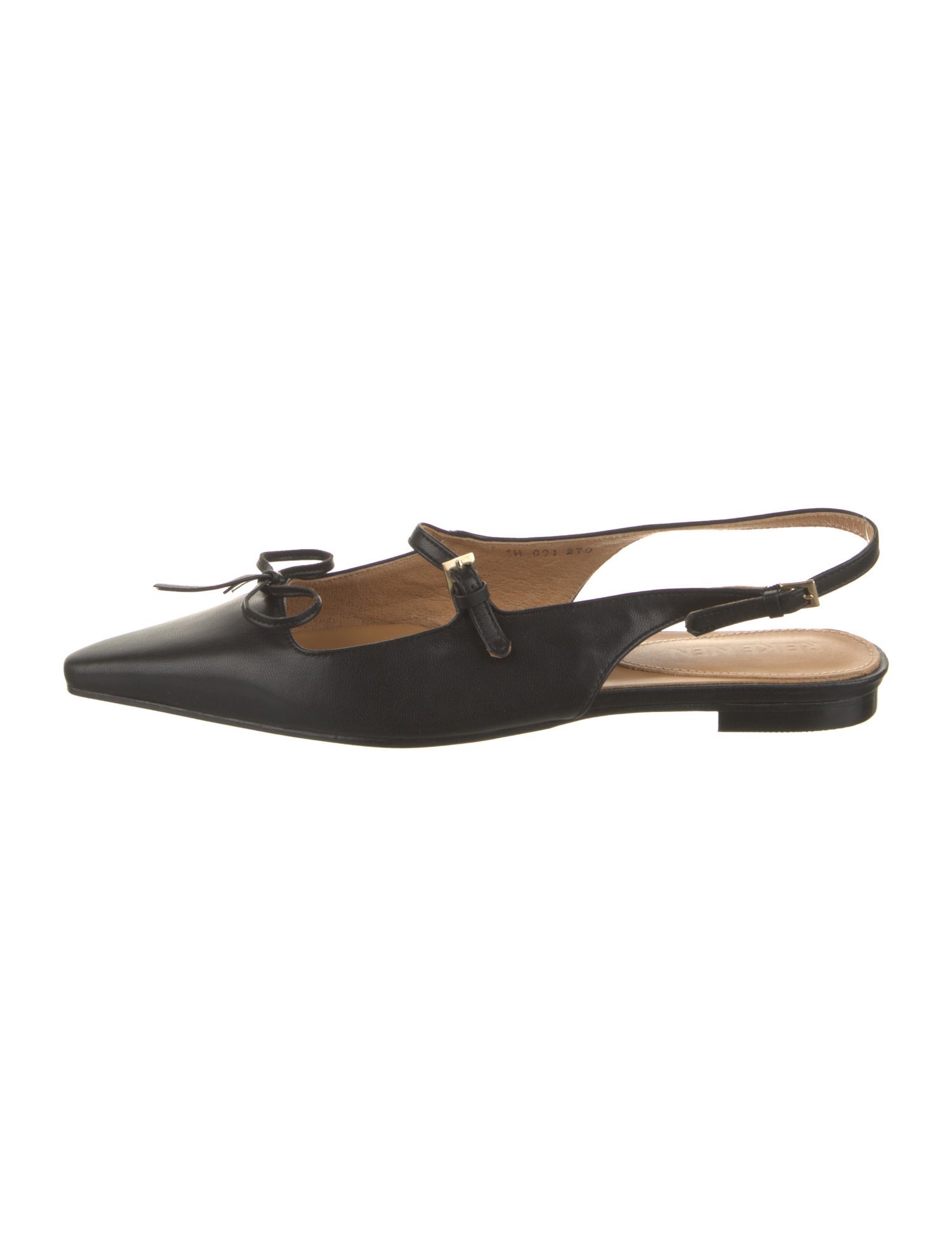 Reike Nen Leather Bow Accents Slingback Flats