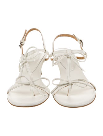 Reike Nen Leather Bow Accents T-Strap Sandals