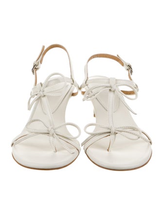 Reike Nen Leather Bow Accents T-Strap Sandals