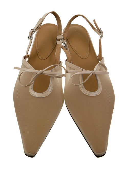 Reike Nen Mesh Leather Trim Embellishment Slingback Flats