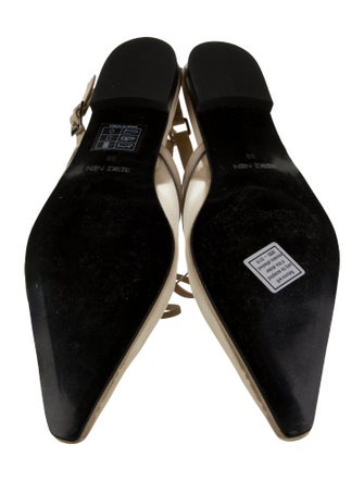 Reike Nen Mesh Leather Trim Embellishment Slingback Flats