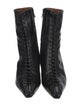 Rejina Pyo Leather Animal Print Combat Boots