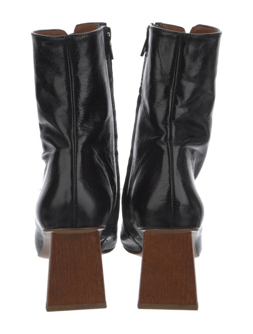 Rejina Pyo Leather Animal Print Combat Boots