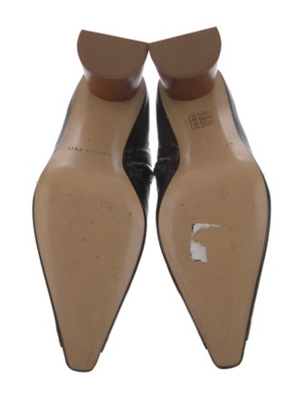 Rejina Pyo Leather Animal Print Combat Boots