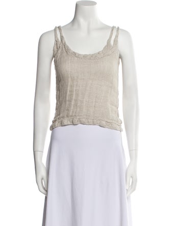 Rejina Pyo Linen Scoop Neck Crop Top