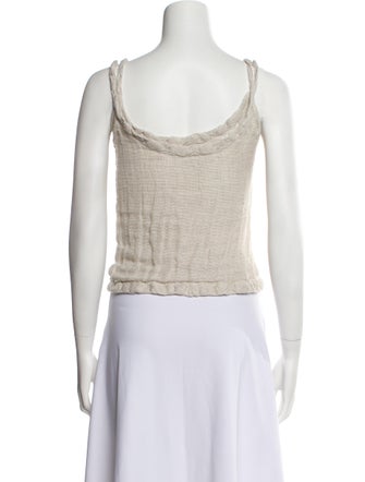 Rejina Pyo Linen Scoop Neck Crop Top