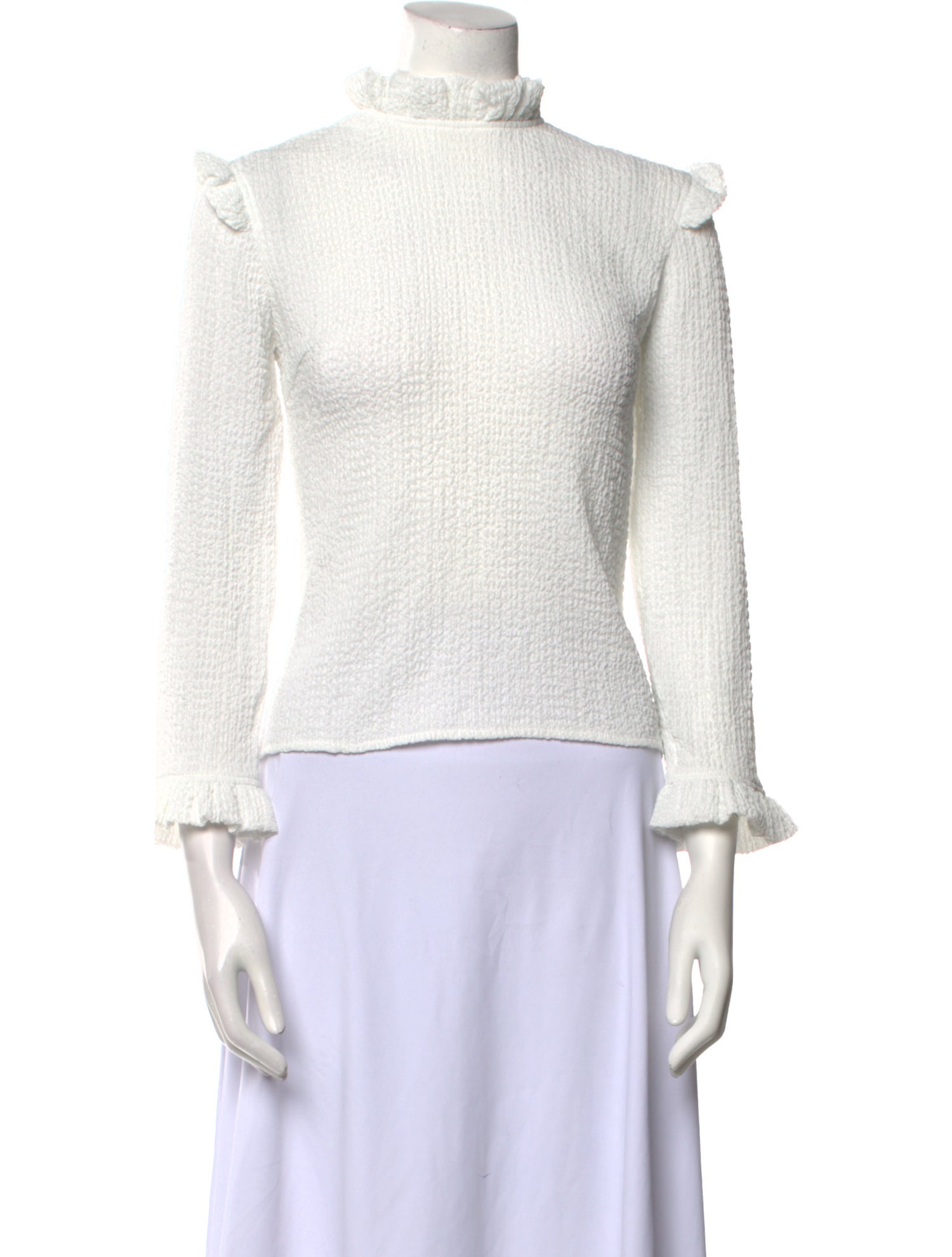 Rejina Pyo Mock Neck Three-Quarter Sleeve Sweatshirt