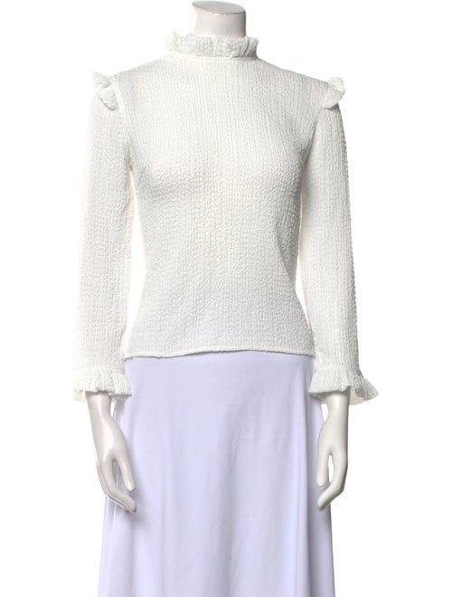 Rejina Pyo Mock Neck Three-Quarter Sleeve Sweatshirt