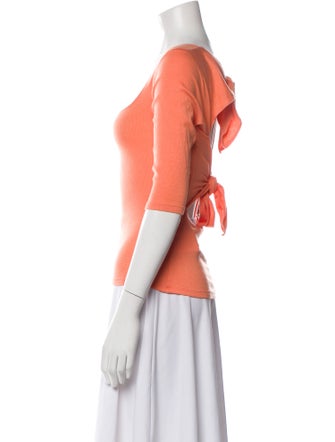 Rejina Pyo Square Neckline Three-Quarter Sleeve Crop Top