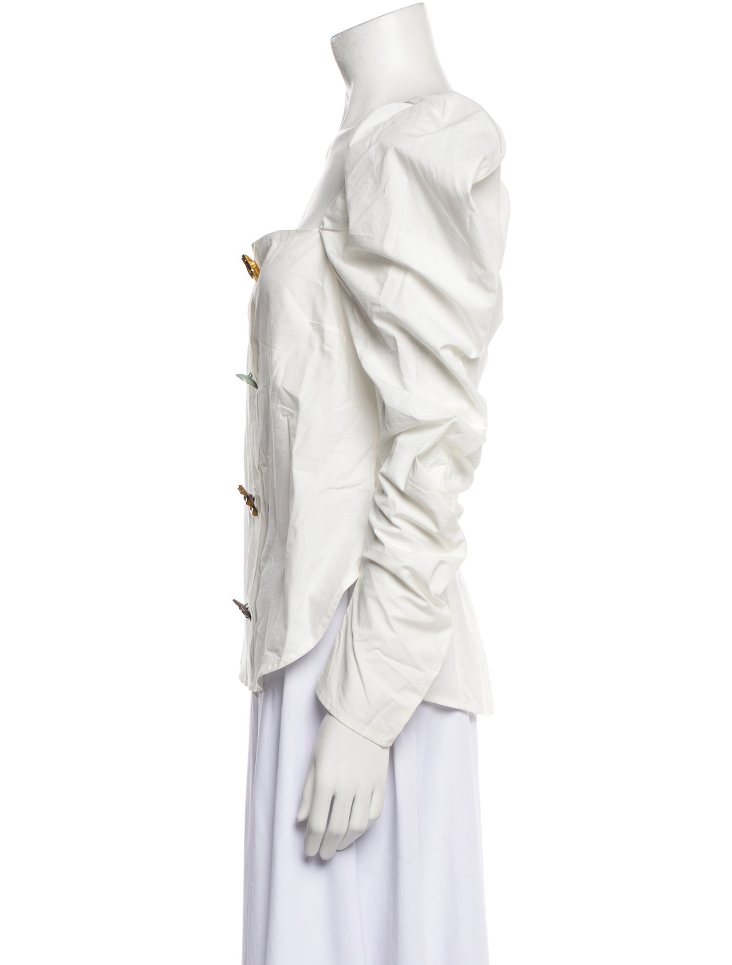 Rejina Pyo Square Neckline Long Sleeve Button-Up Top