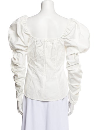 Rejina Pyo Square Neckline Long Sleeve Button-Up Top