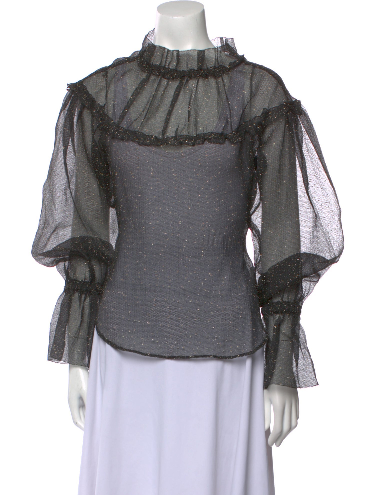 Rejina Pyo Mock Neck Long Sleeve Blouse