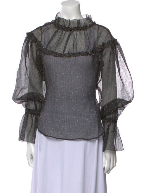 Rejina Pyo Mock Neck Long Sleeve Blouse