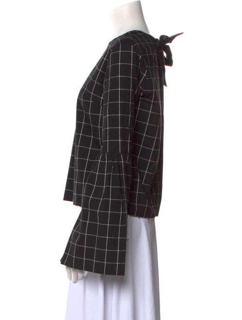 Rejina Pyo Plaid Print Crew Neck Top