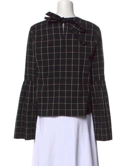 Rejina Pyo Plaid Print Crew Neck Top