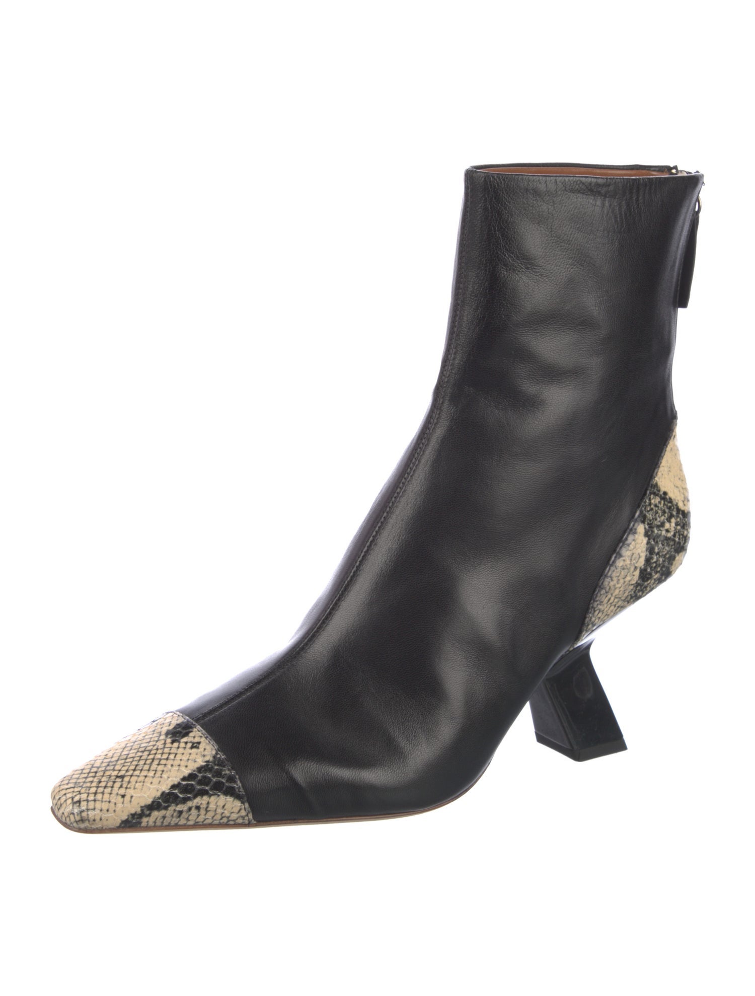 Rejina Pyo Leather Animal Print Boots