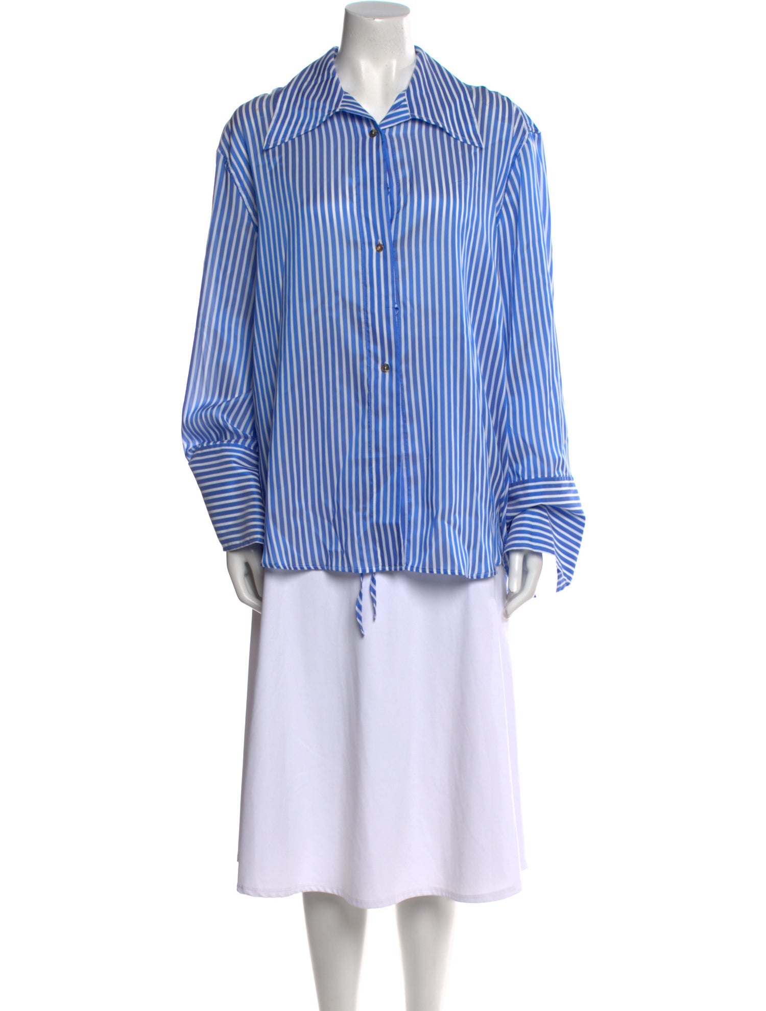 Rejina Pyo Striped Long Sleeve Button-Up Top