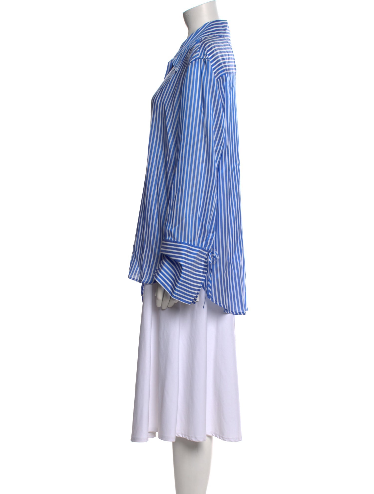 Rejina Pyo Striped Long Sleeve Button-Up Top