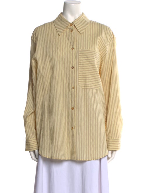 Rejina Pyo Striped Long Sleeve Button-Up Top