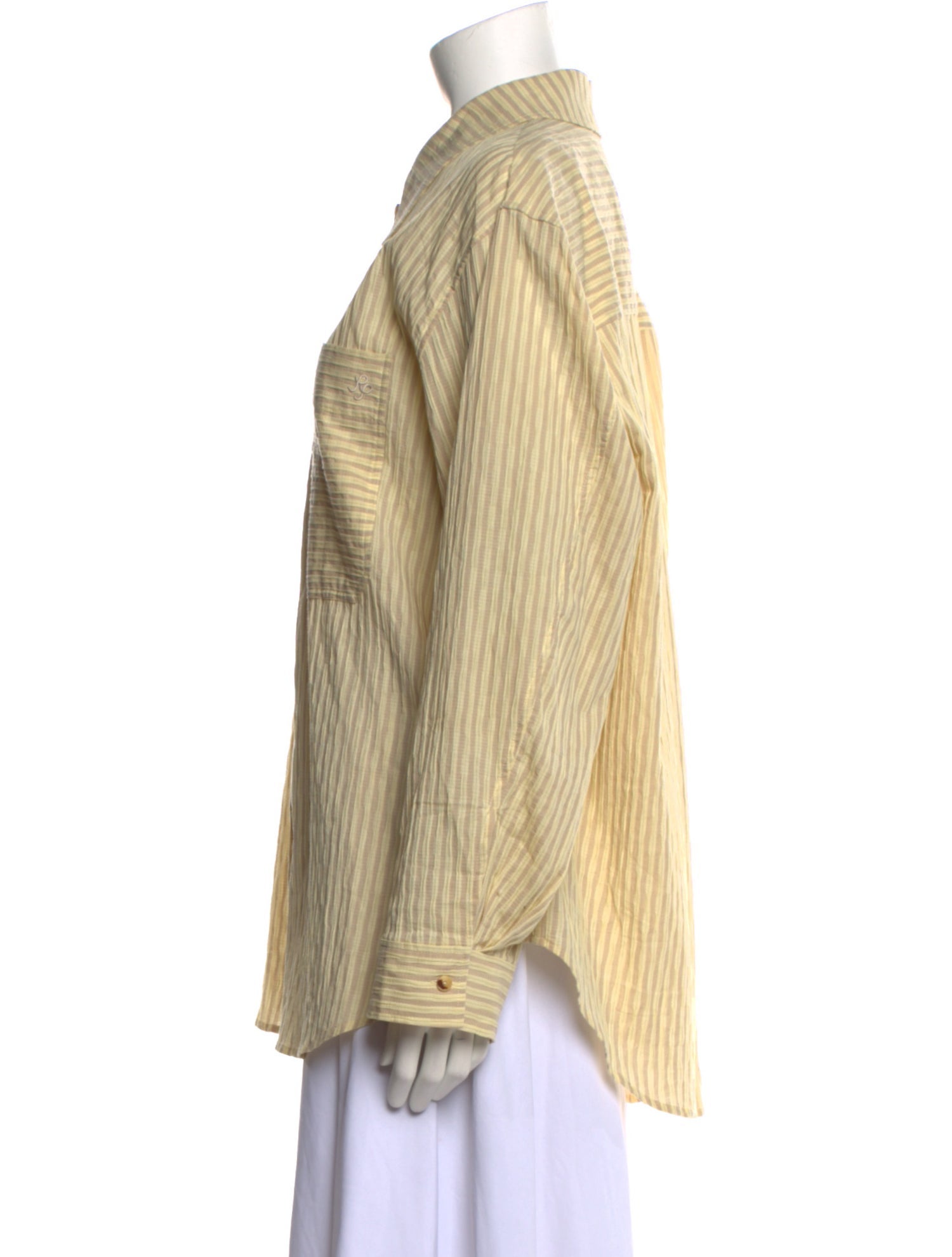 Rejina Pyo Striped Long Sleeve Button-Up Top