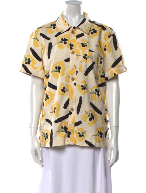 Rejina Pyo Printed Short Sleeve Button-Up Top