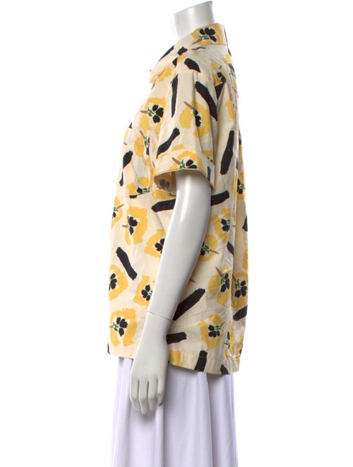 Rejina Pyo Printed Short Sleeve Button-Up Top