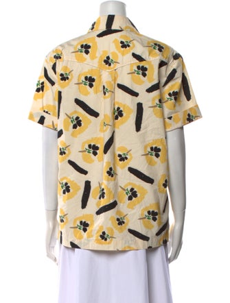Rejina Pyo Printed Short Sleeve Button-Up Top
