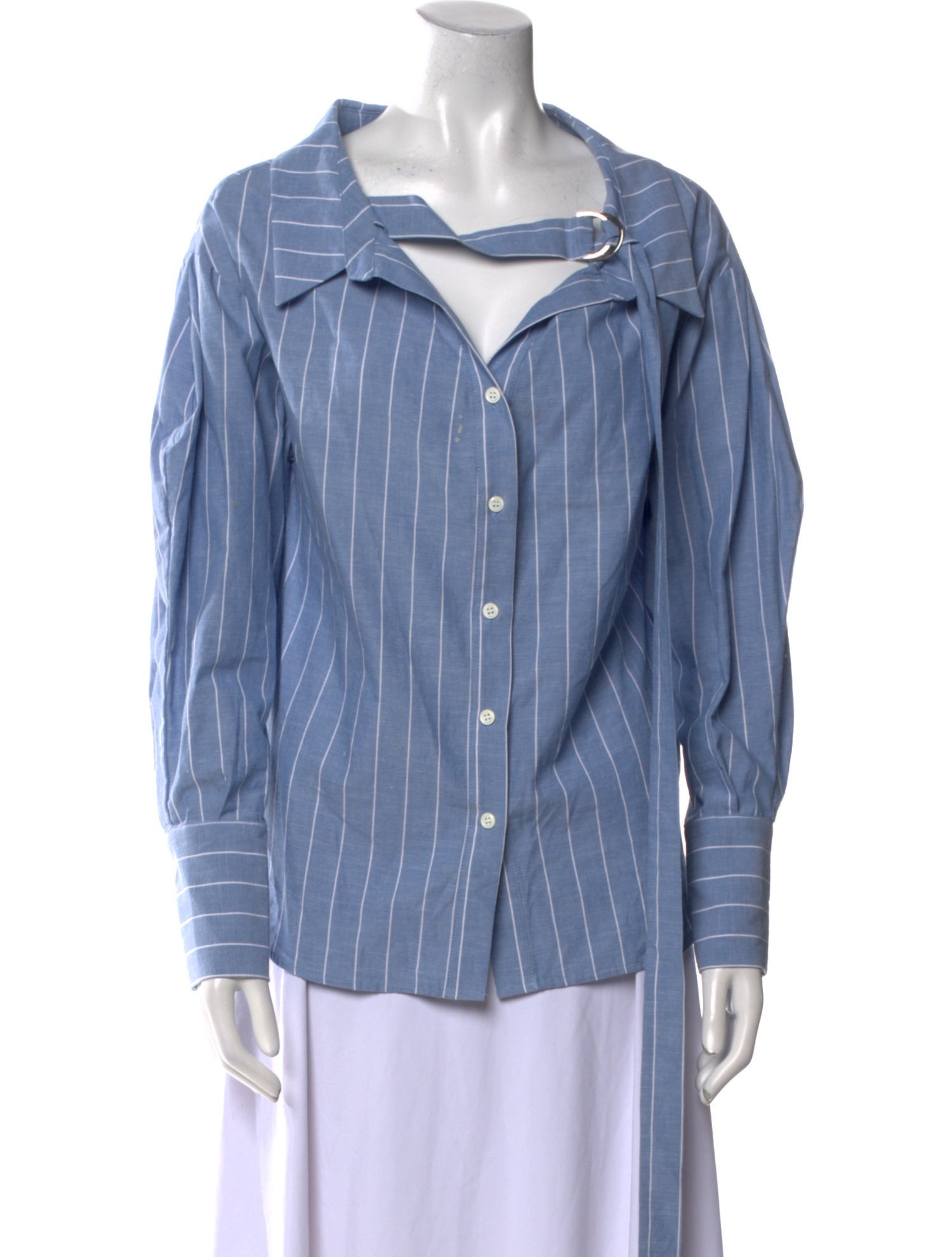 Rejina Pyo Striped Long Sleeve Button-Up Top