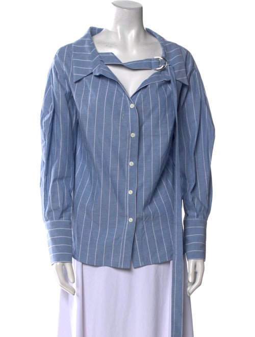 Rejina Pyo Striped Long Sleeve Button-Up Top