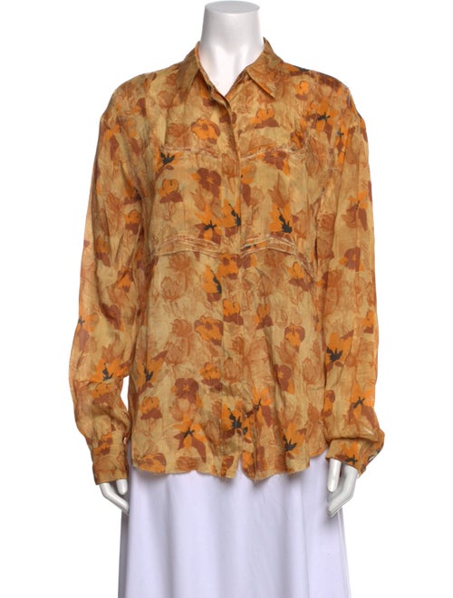 Rejina Pyo Printed Long Sleeve Button-Up Top
