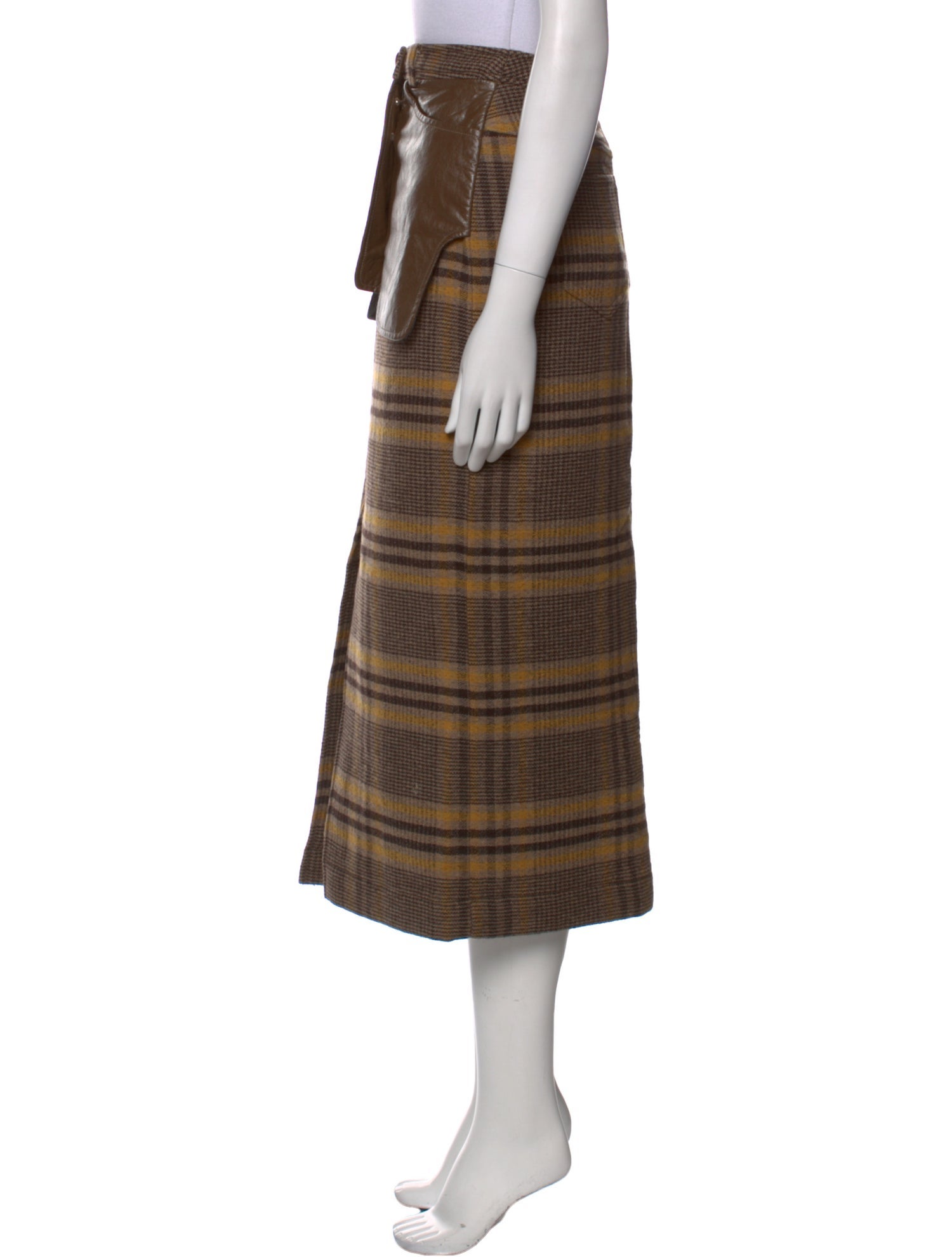 Rejina Pyo Plaid Print Midi Length Skirt