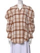 Rejina Pyo Plaid Print Long Sleeve Button-Up Top