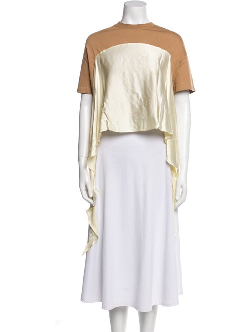 Rejina Pyo Colorblock Pattern Mock Neck Crop Top