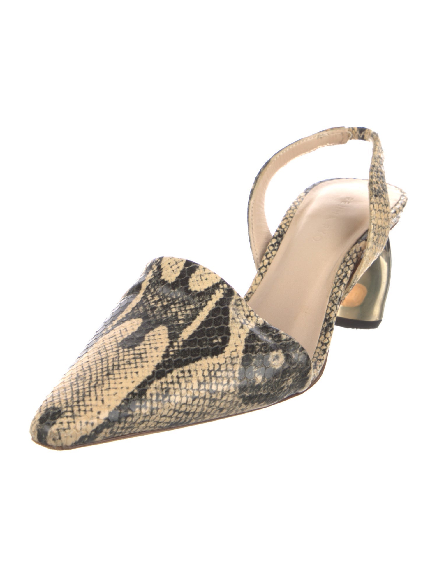 Rejina Pyo Leather Animal Print Slingback Pumps