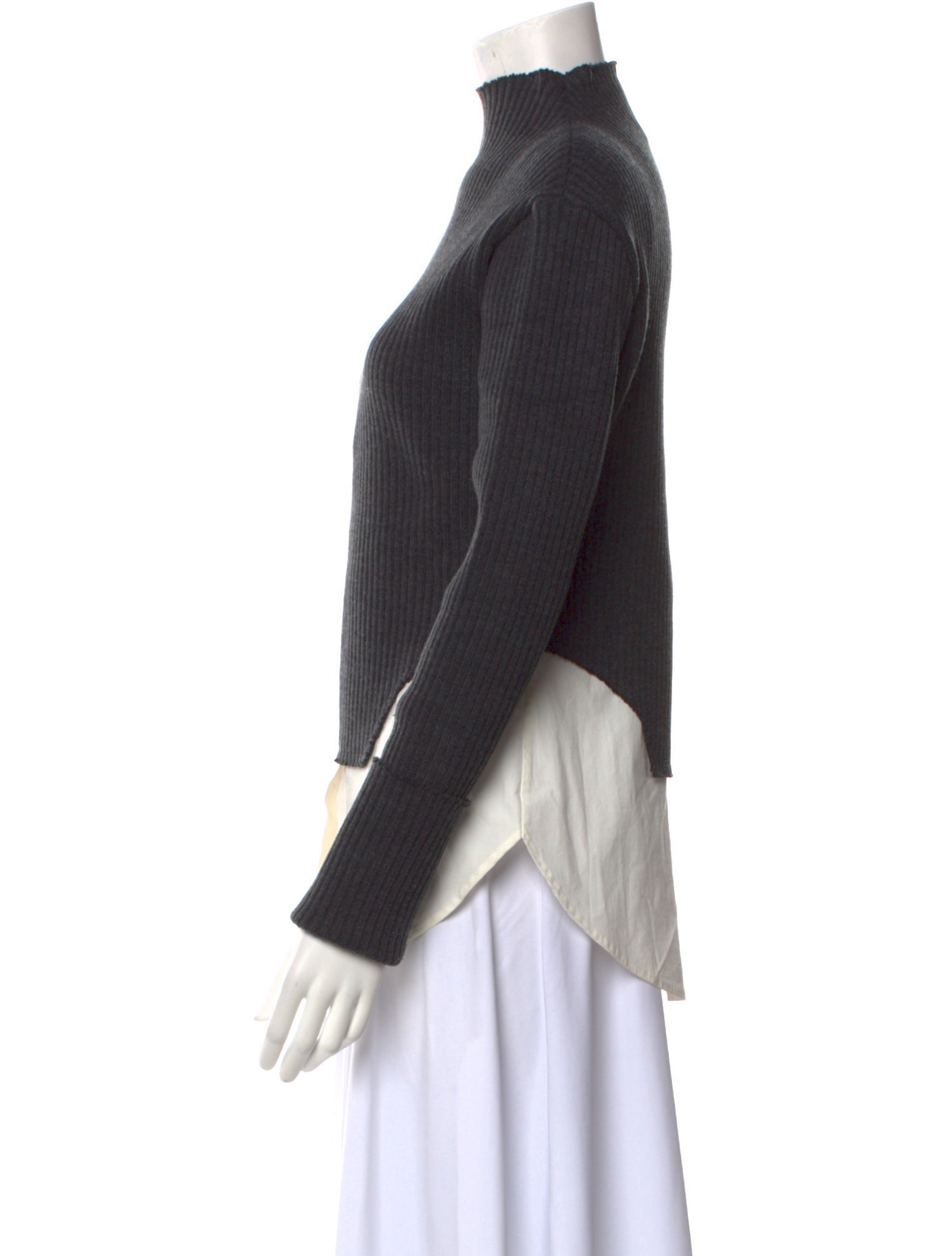 Rejina Pyo Colorblock Pattern Mock Neck Sweater