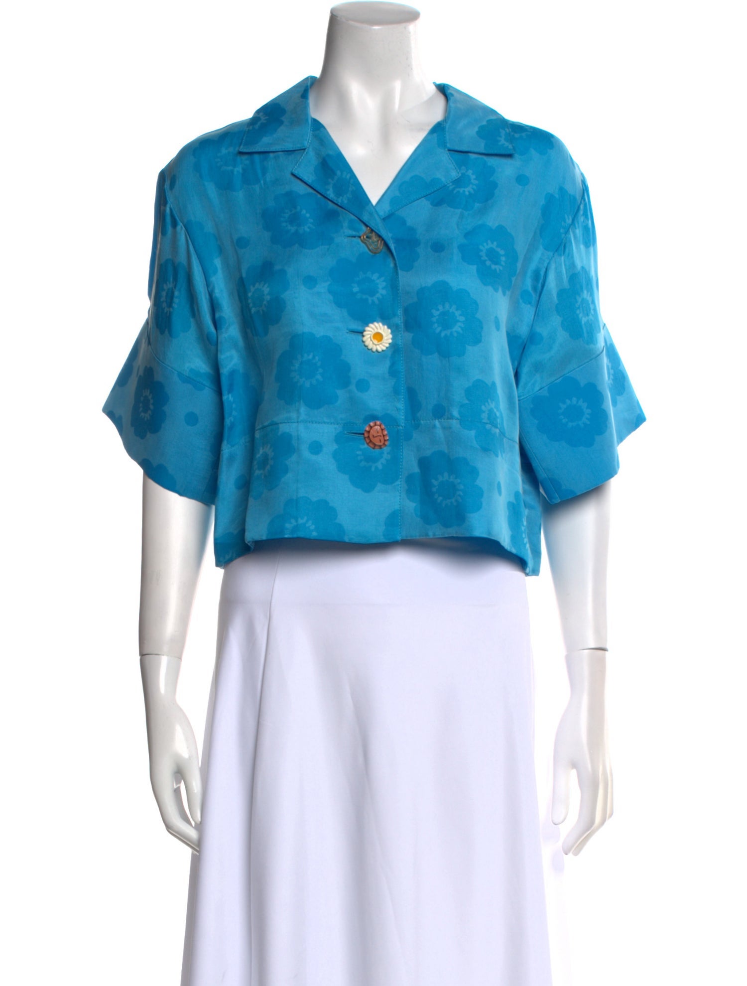 Rejina Pyo Floral Print Short Sleeve Crop Top w/ Tags