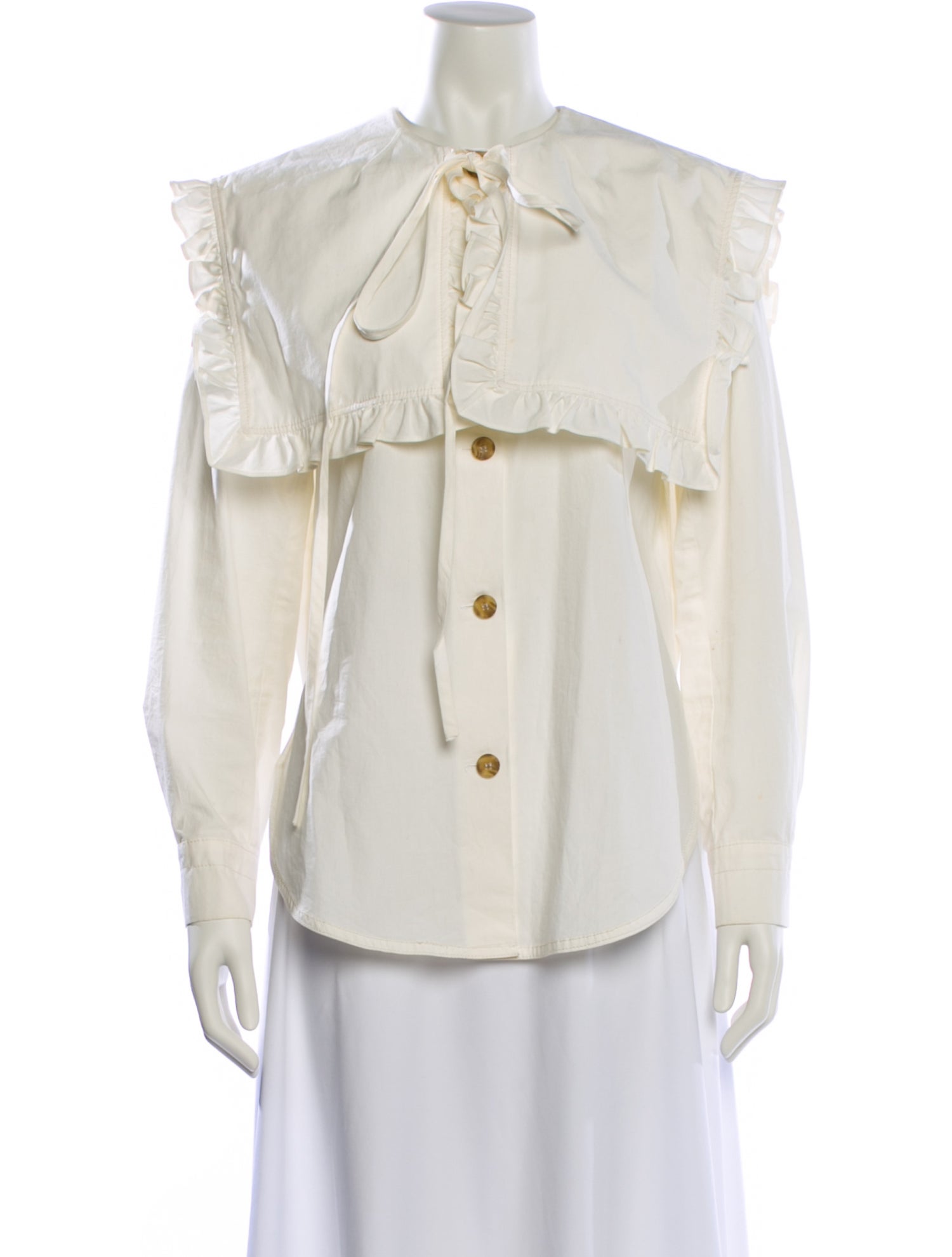 Rejina Pyo Tie Neck Long Sleeve Button-Up Top