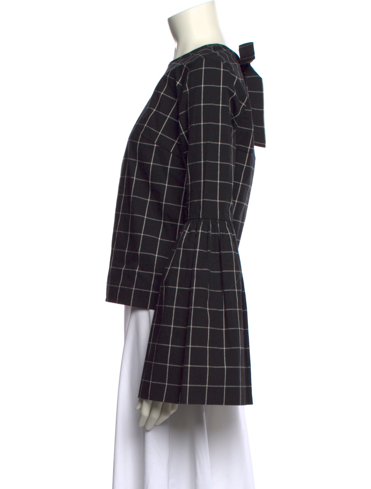 Rejina Pyo Plaid Print Crew Neck Top