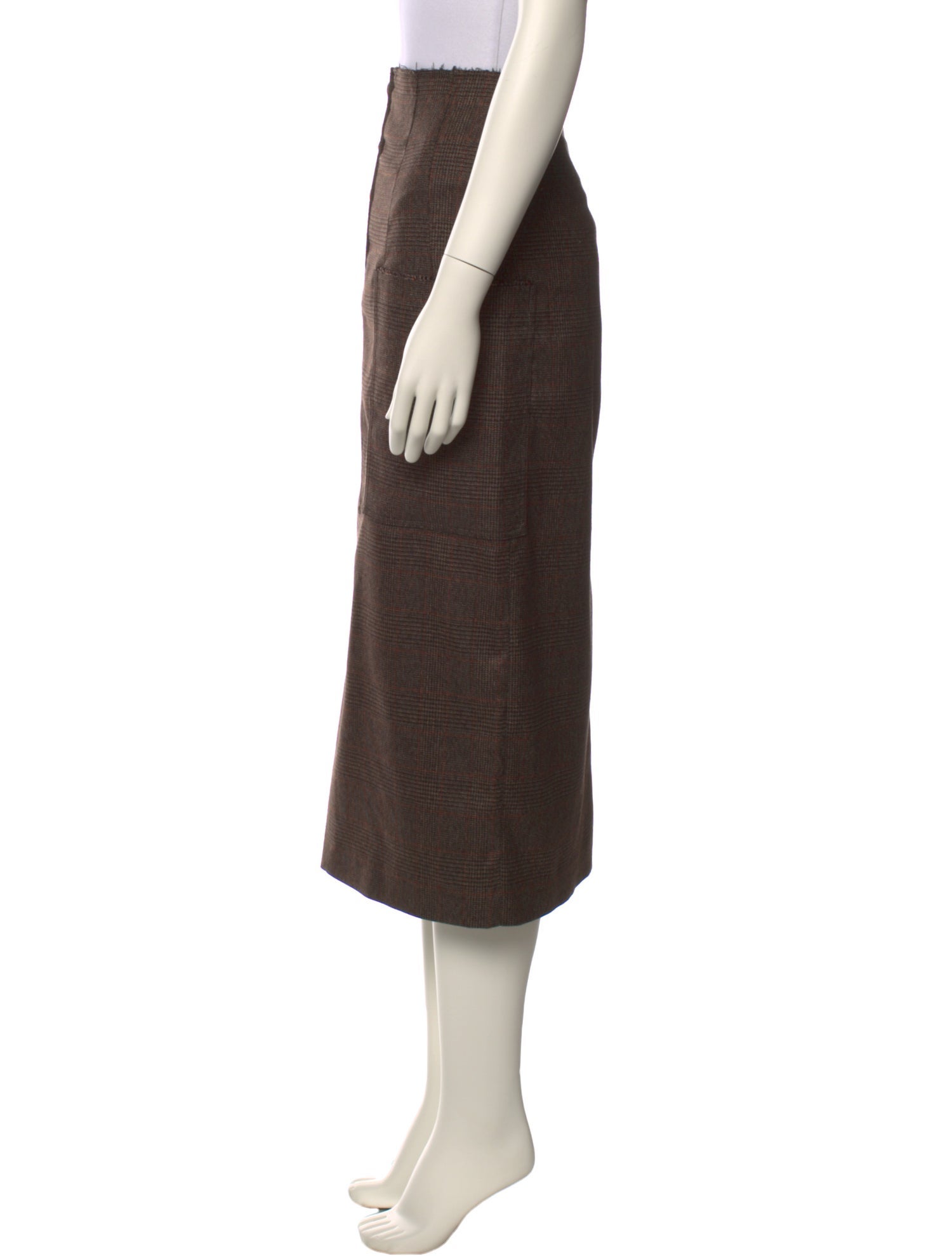 Rejina Pyo Plaid Print Midi Length Skirt