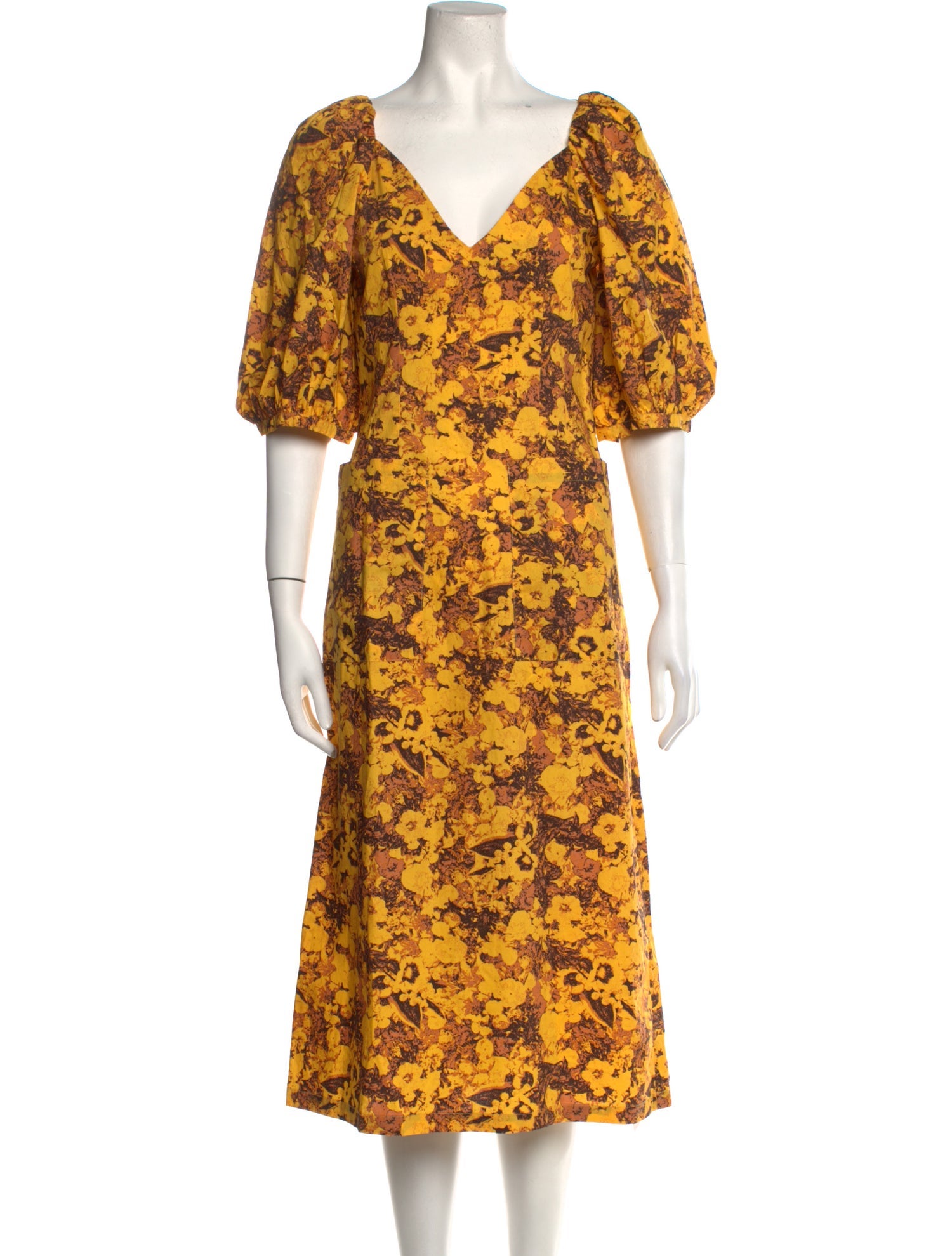 REMAIN Birger Christensen Floral Print Midi Length Dress