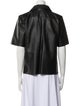 REMAIN Birger Christensen Leather Short Sleeve Button-Up Top