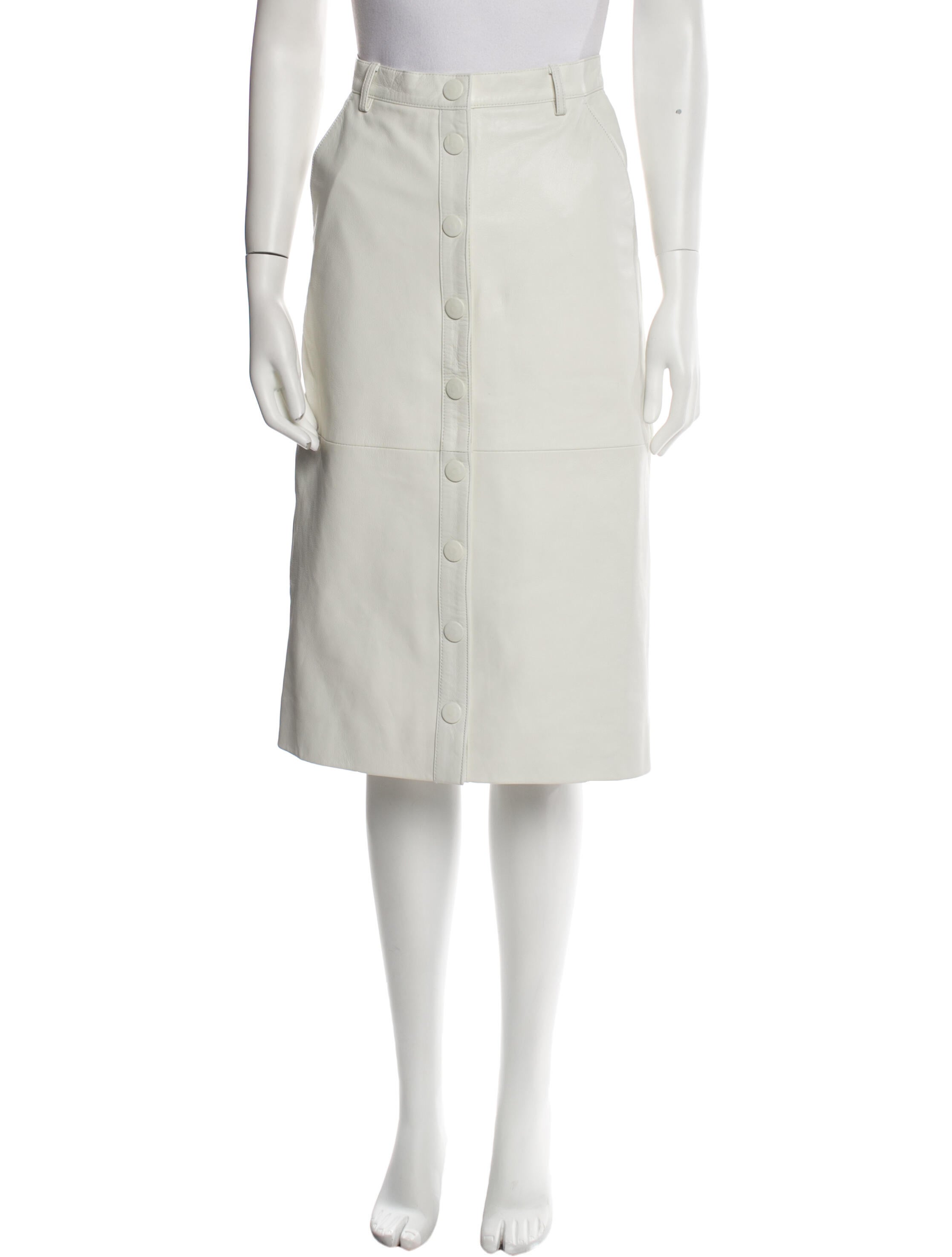 REMAIN Birger Christensen Leather Knee-Length Skirt