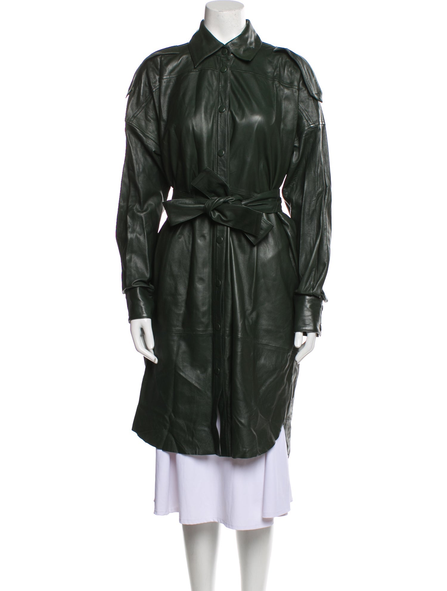 REMAIN Birger Christensen Lamb Leather Midi Length Dress