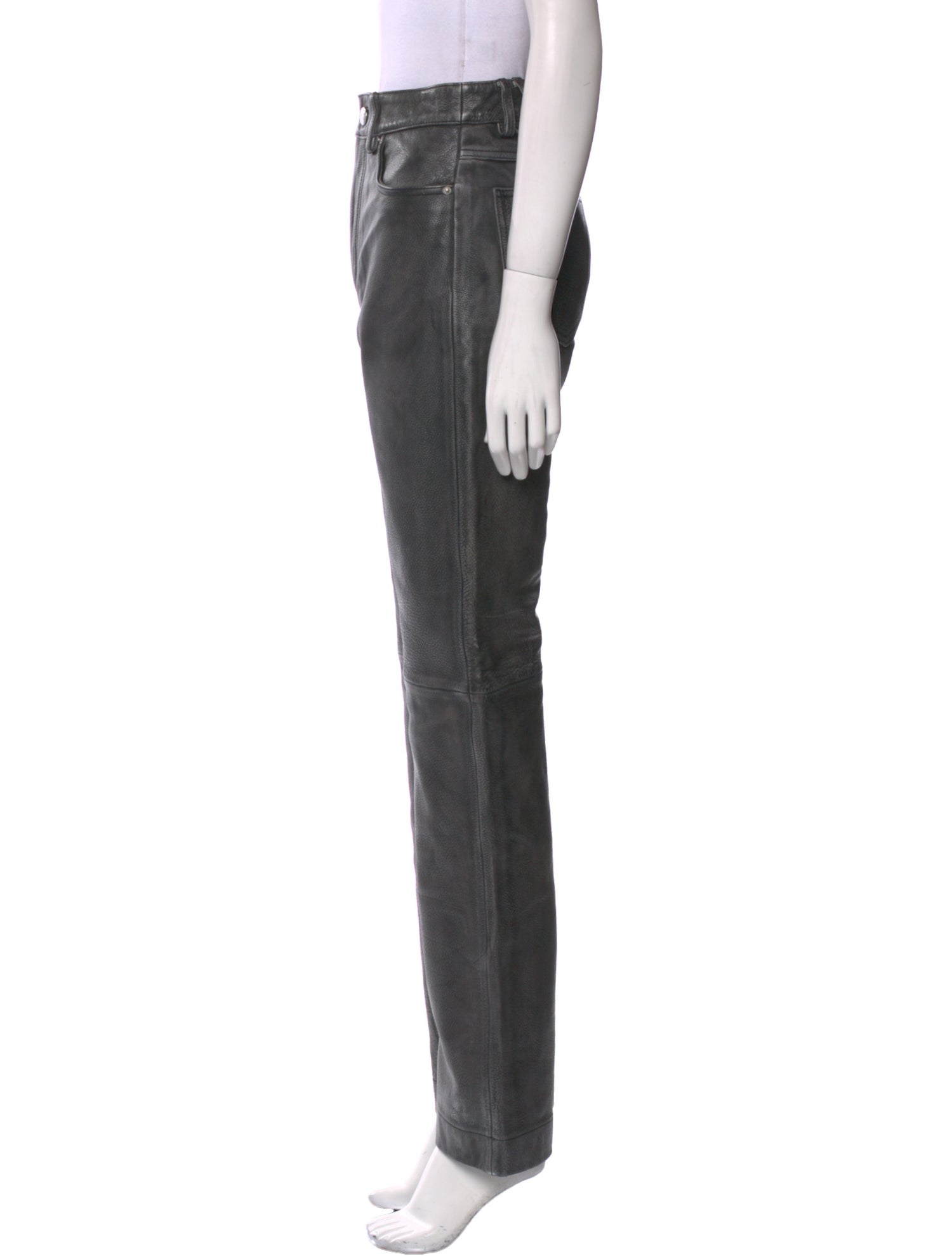REMAIN Birger Christensen Calf Leather Straight Leg Pants