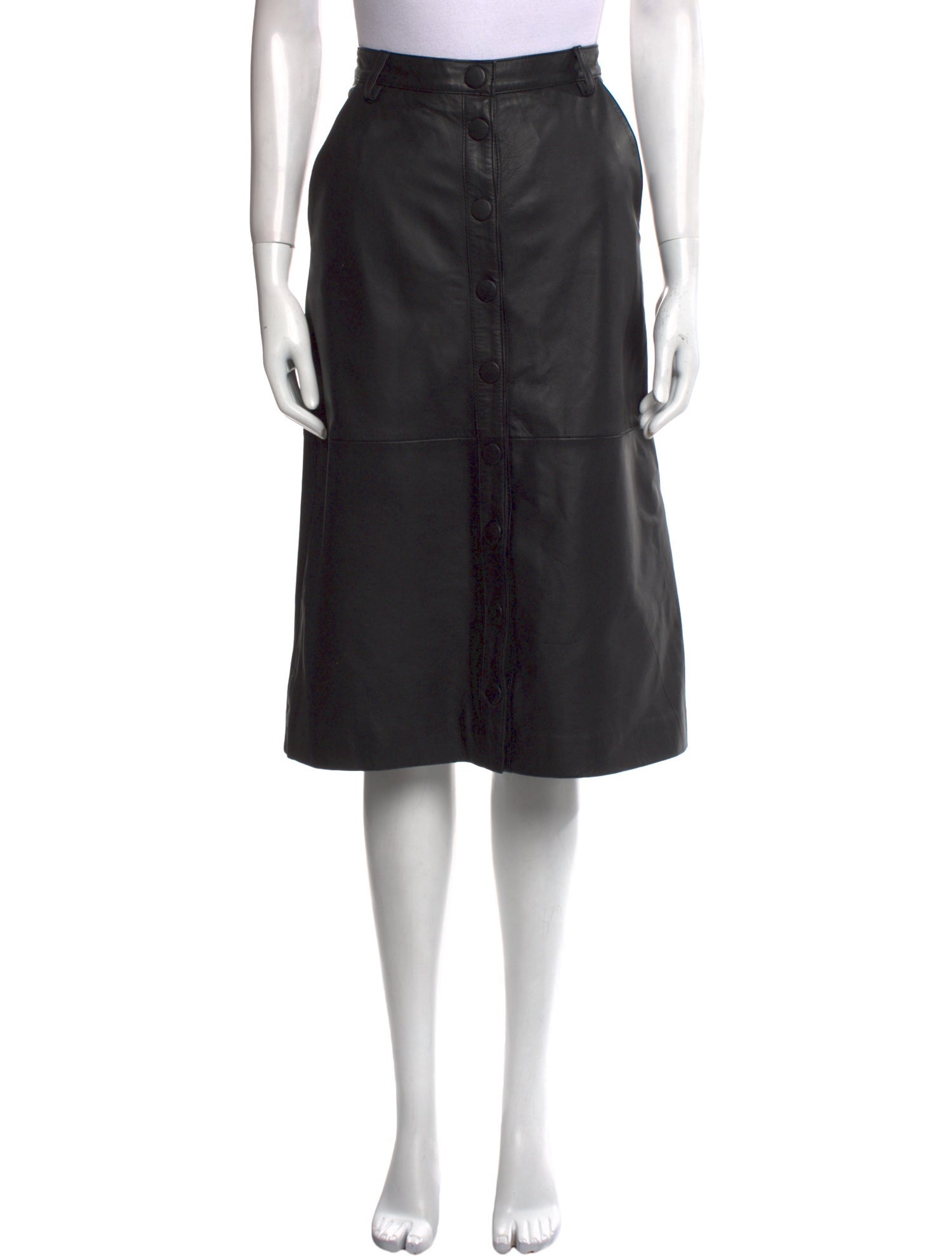 REMAIN Birger Christensen Leather Knee-Length Skirt