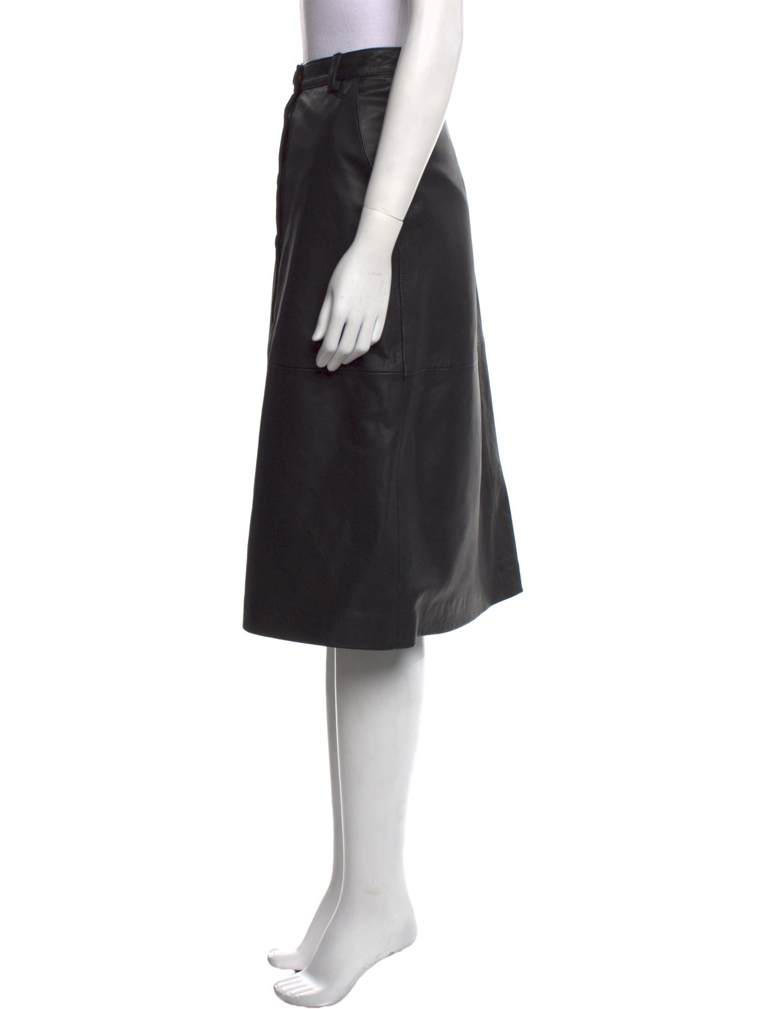 REMAIN Birger Christensen Leather Knee-Length Skirt